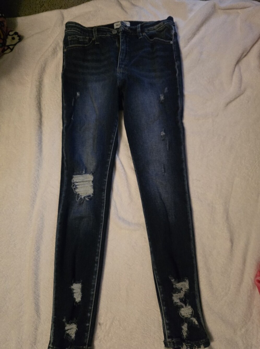 Parker Women's Dark Blue Distressed Skinny Jeans